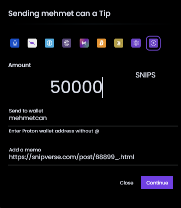 50,000 ($0.50) to @mehmetfix to stake in SNIPS for joining snipverse.com 50,000 more when he responds with a post! — Hive