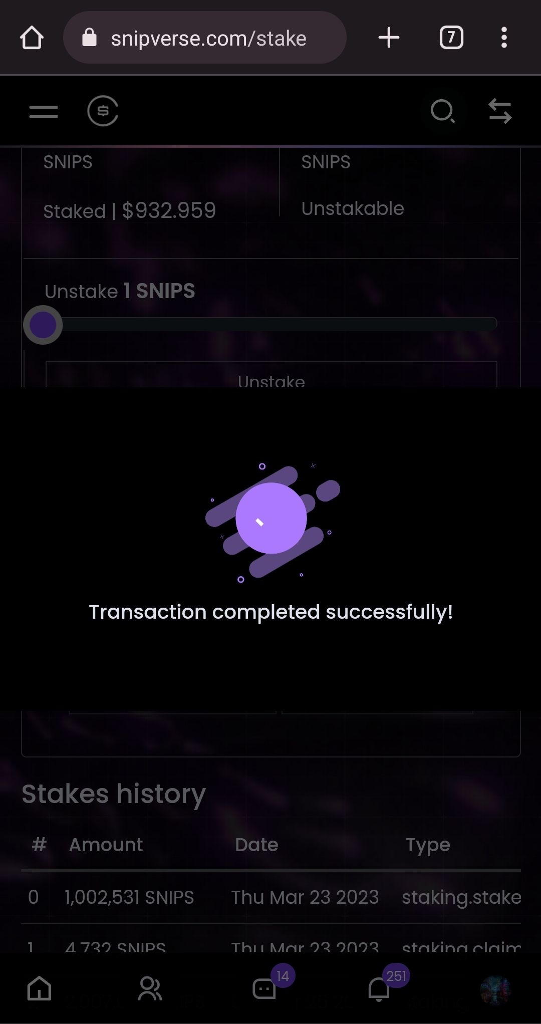 thanks again to thiagore.com whose single post led me to spend $1000 on Snipverse SNIPS staking where im now earning $0.25 every 1-3 days + 27,000 ($0.30) daily liquid stakimg rewards more than $1000hivepower+dlease — Hive